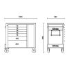 Beta Gereedschapswagen met 7 laden werkbank en kast RSC24L-CAB Rood