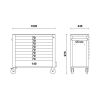Beta Gereedschapswagen met 9 laden anti-omval RSC24AXL/9 Rood