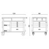 Beta Gereedschapswagen met 10 laden werkbank en blad RSC28 Rood