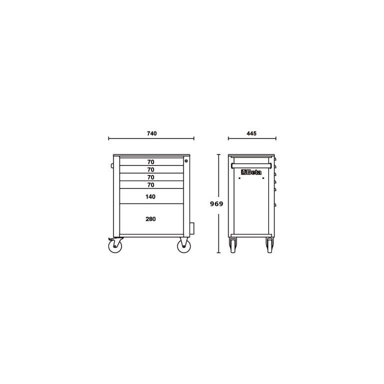 Beta Gereedschapswagen met 6 laden RSC24/6 Zwart