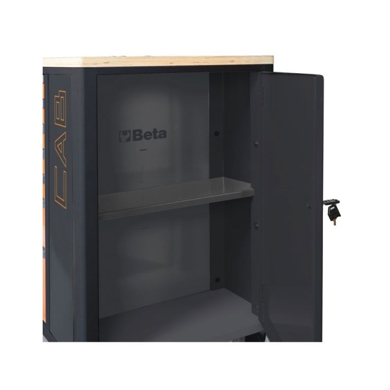 Beta Gereedschapswagen met 7 laden werkbank en kast RSC24L-CAB Rood
