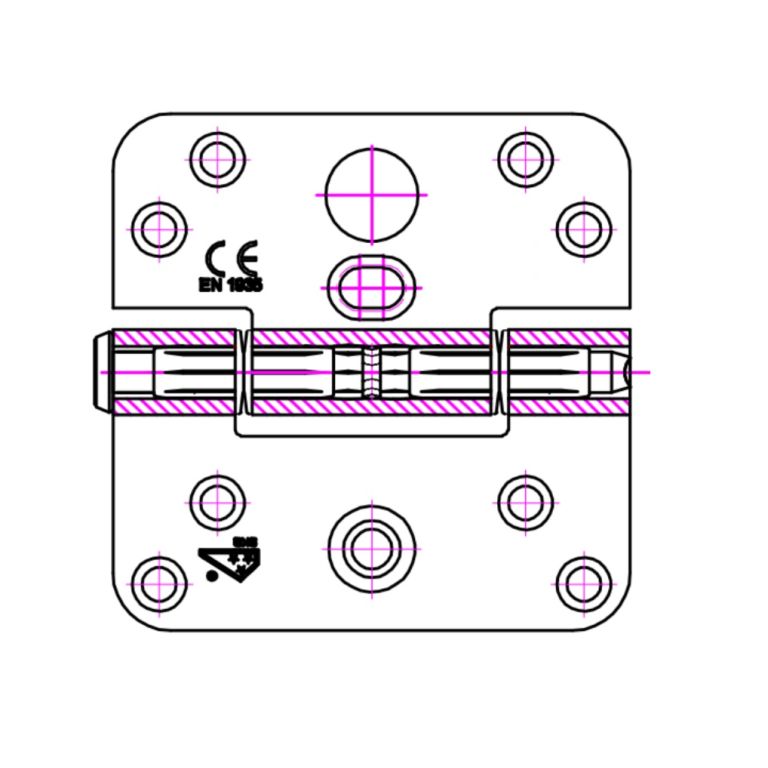 Glijlagerscharnier SKG *** DIN=L 89 x 89 mm Verzinkt