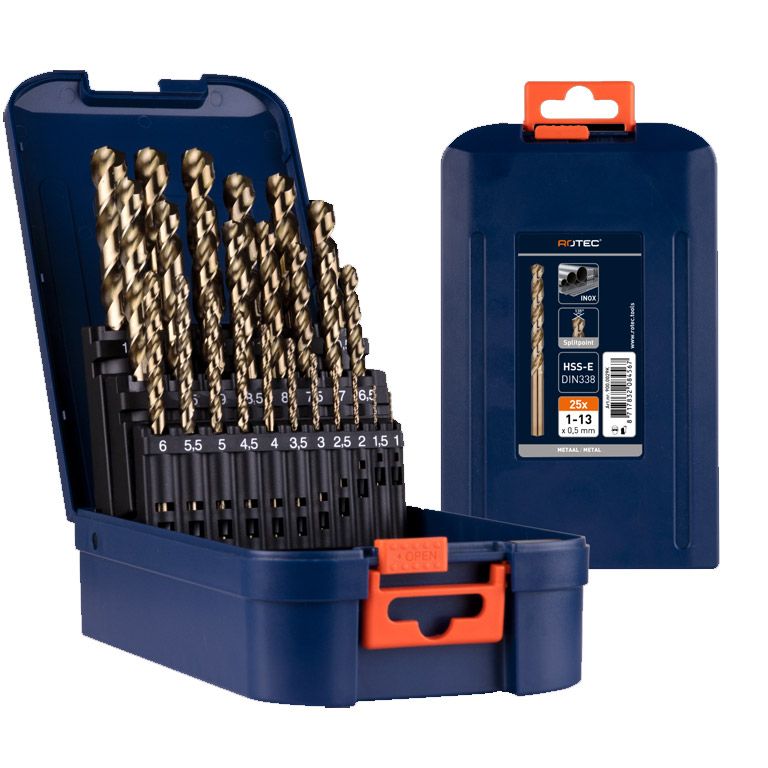 Rotec Cassette cobalt spiraalborenset 25-delig