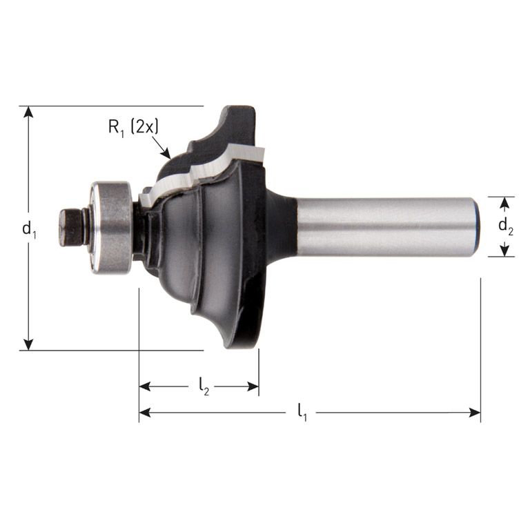 Rotec HM Contraprofielfrees, Lager,Silver-Line, D2=8 / Ø35