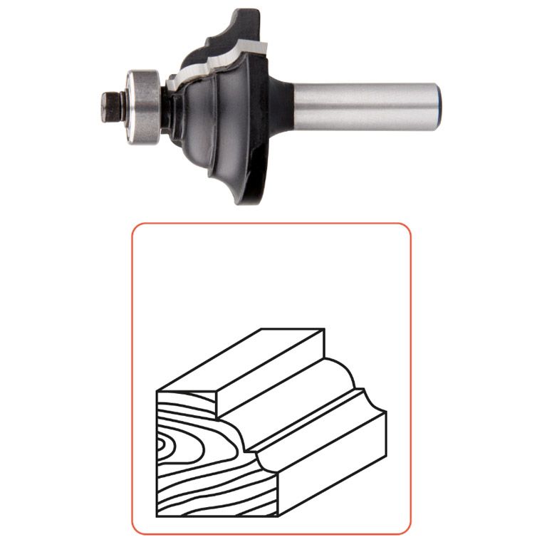 Rotec HM Contraprofielfrees, Lager,Silver-Line, D2=8 / Ø35