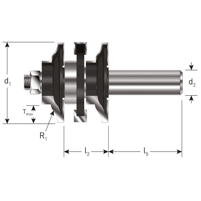 Rotec HM Contraprofielgarnituur, Gold-Line, Z2, Ø41 D2=12