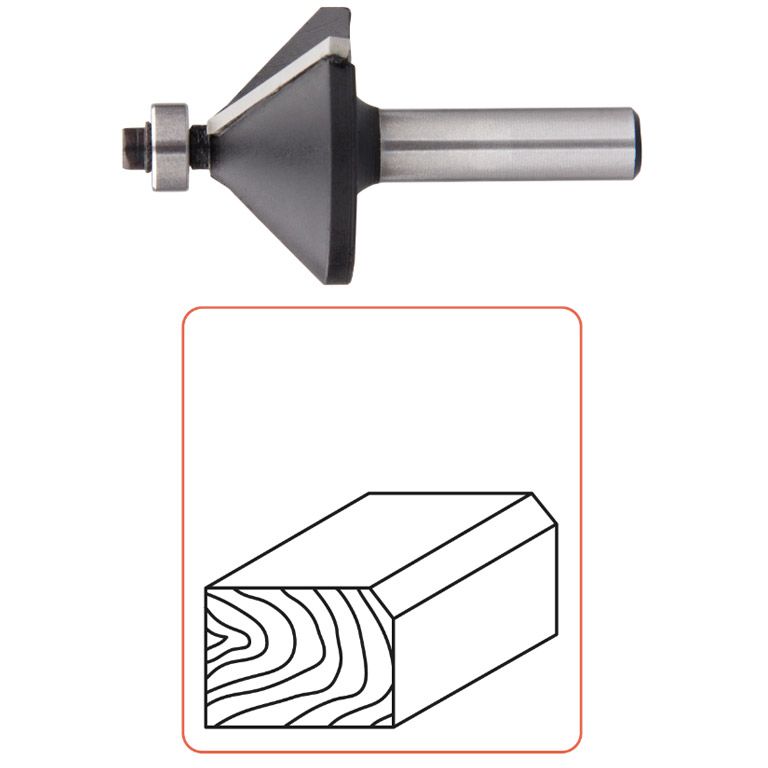 Rotec HM Fasefrees 45°, Lager, Silver-Line, D2=8/ Ø31,8