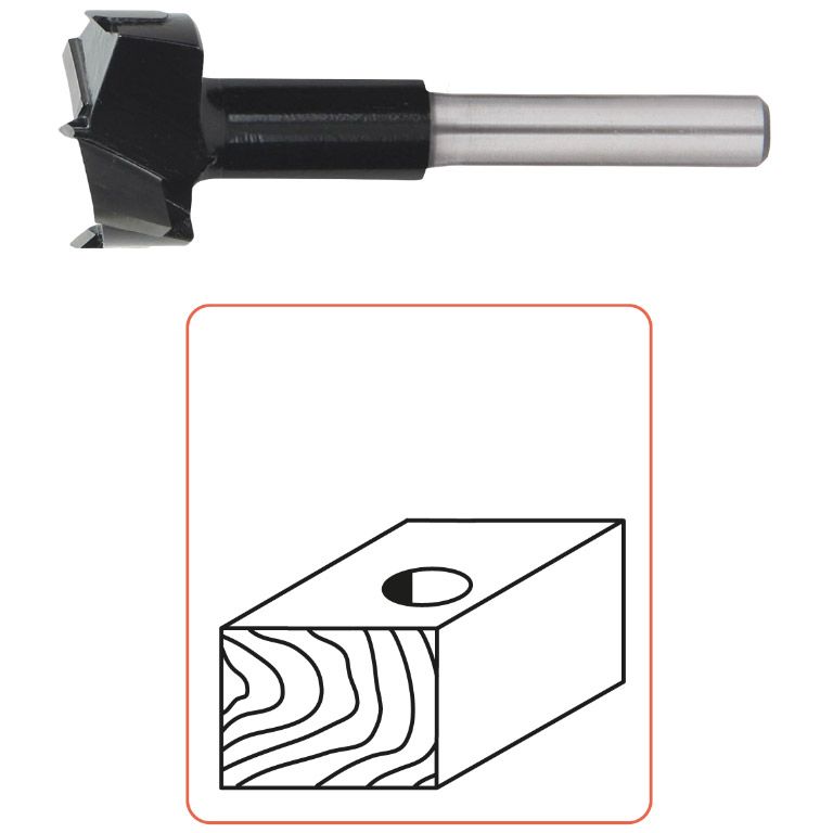 Rotec HM Scharniergatfrees, Silver-Line, D2=8 / Ø26