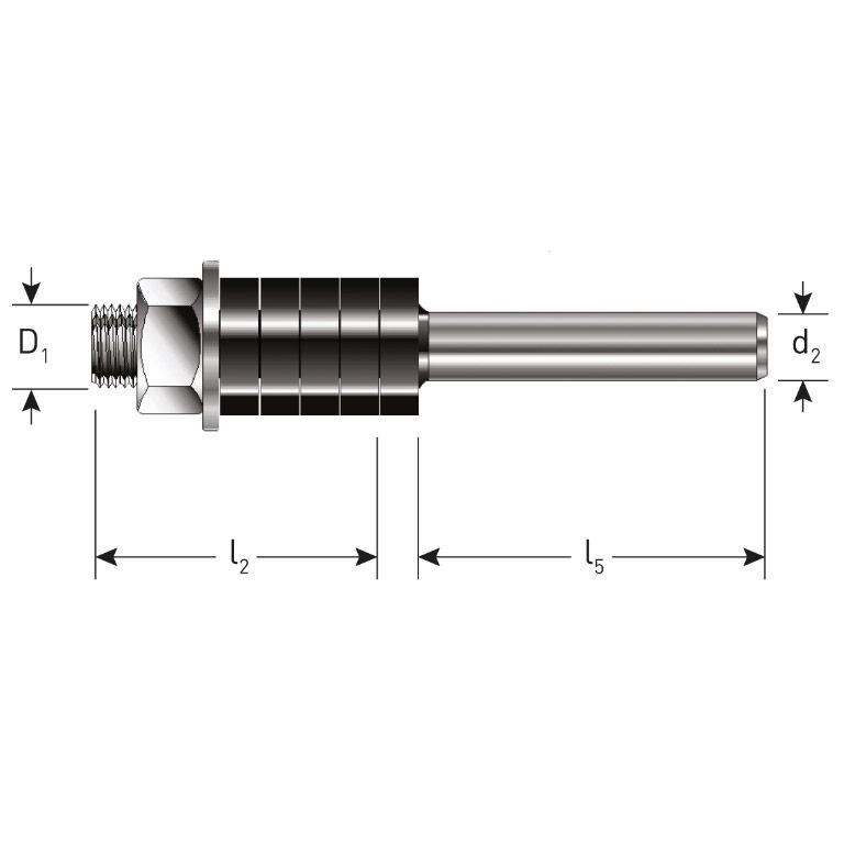 Rotec Spindel Zonder Lager Ø8, D2=8