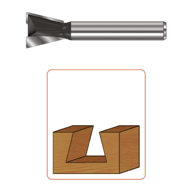 Rotec HM Zwaluwstaartfrees, Gold-Line, Ø25,4 14° D2=12