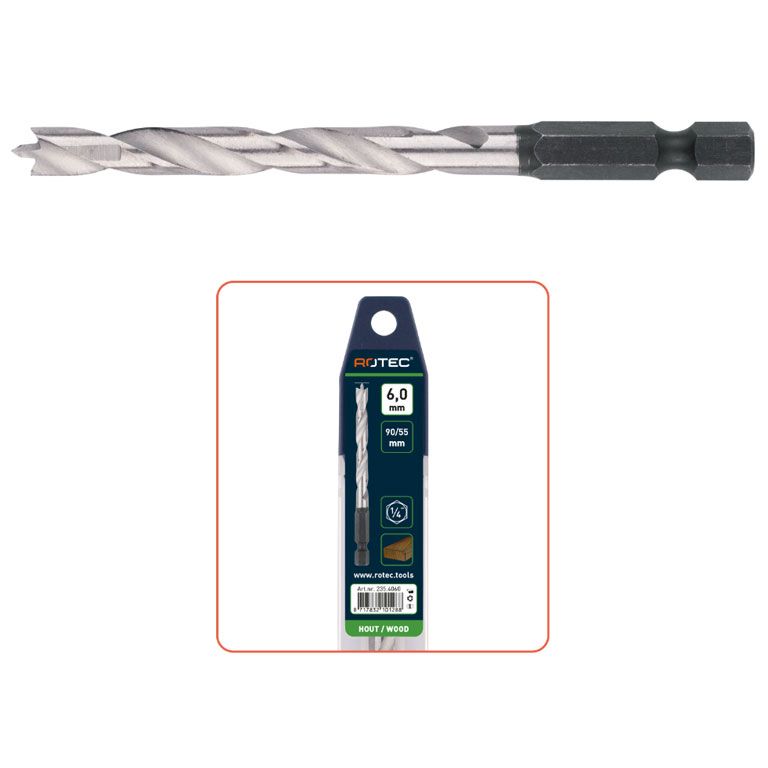 Rotec Houtspiraalboor Met Bitschacht E6.3, Ø5X50X85 (Vpe 1)
