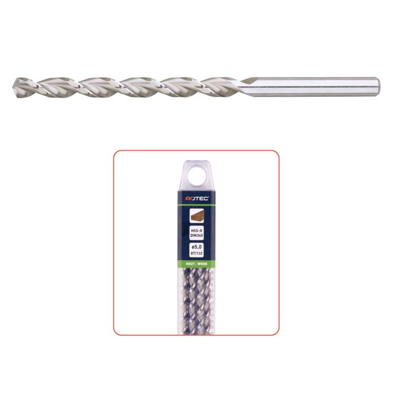 Rotec HSS-G Houtspiraalboor Din340 TLS Ø4,0X78X119 (Vpe 5)