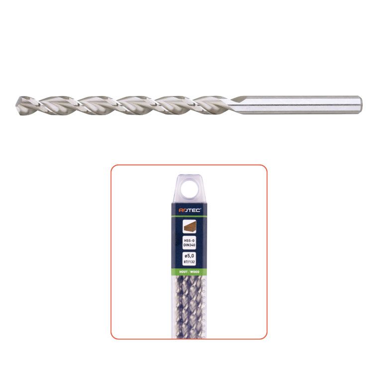 Rotec HSS-G Houtspiraalboor Din1869 TL Ø6,0X180X260 (Vpe 5)