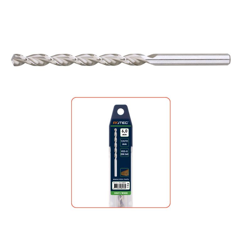 Rotec HSS-G Houtspiraalboor Din1869 TL Ø8,0X265X390 / In Etui