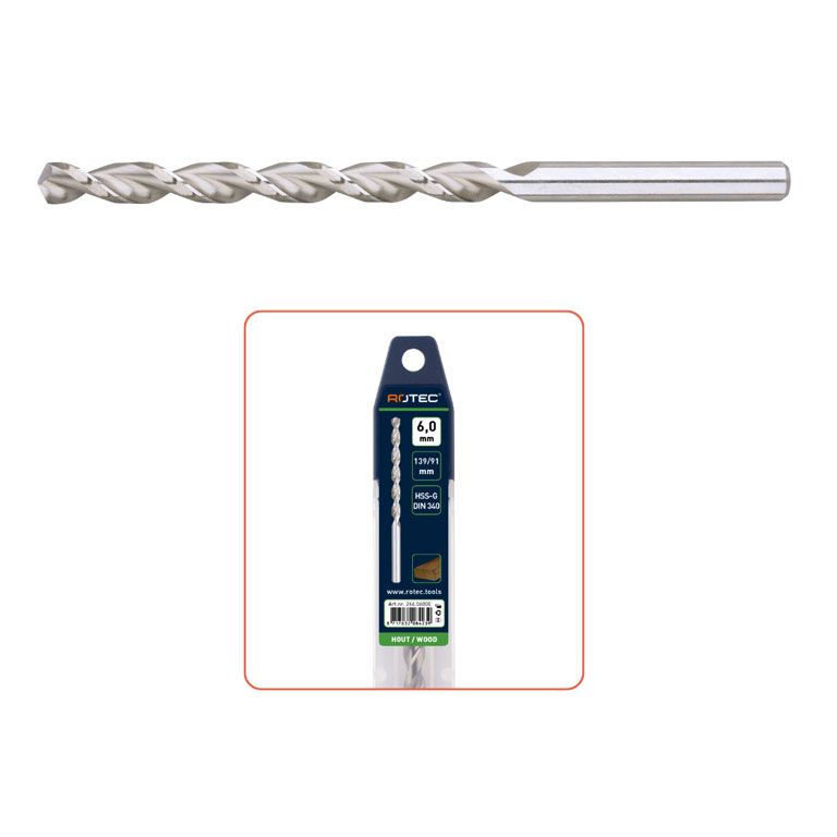 Rotec HSS-G Houtspiraalboor Din340 TLS Ø8,0X109X165 / In Etui