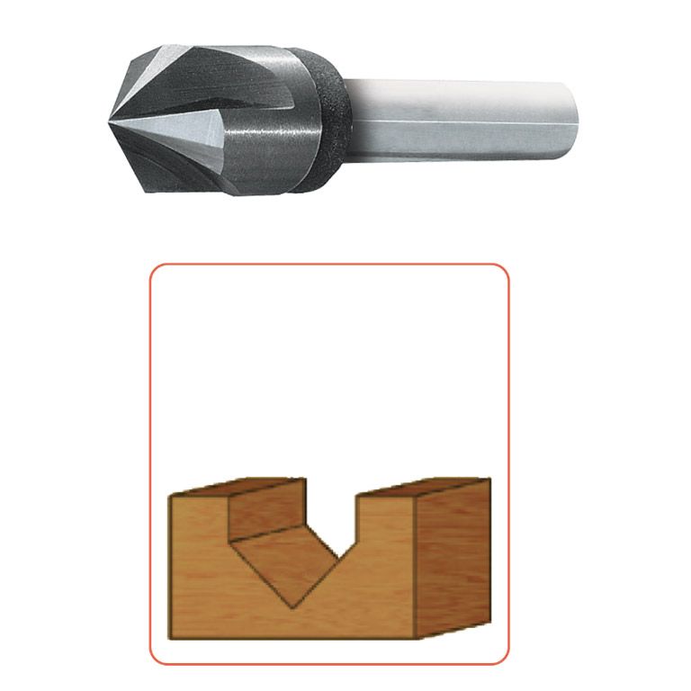 Rotec VHM V-Groeffrees, 60°, Gold-Line, Ø14