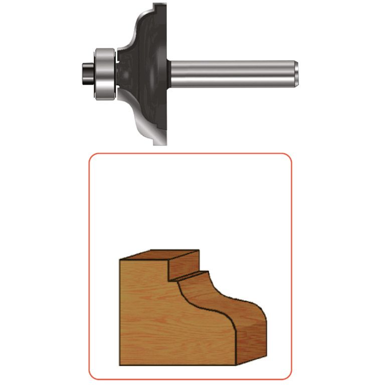 Rotec HM Kroonlijstfrees, Gold-Line,Ø41,3 R=6,35