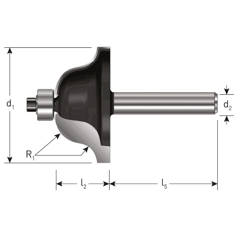 Rotec HM Lijstfrees, Gold-Line, Ø43R=8