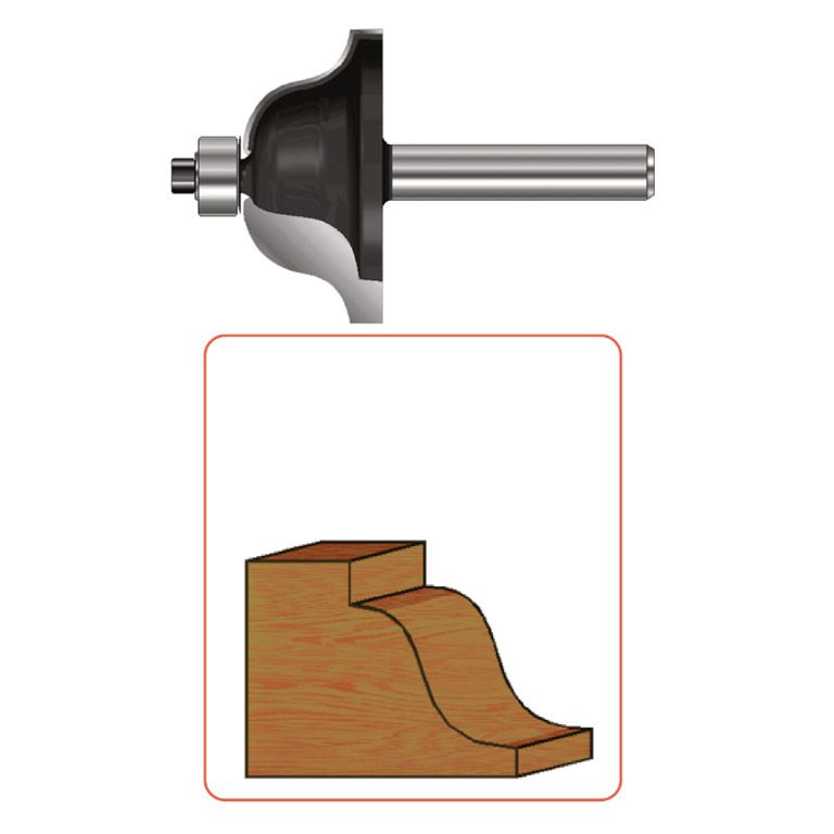 Rotec HM Lijstfrees, Gold-Line, Ø34,9 R=6,35