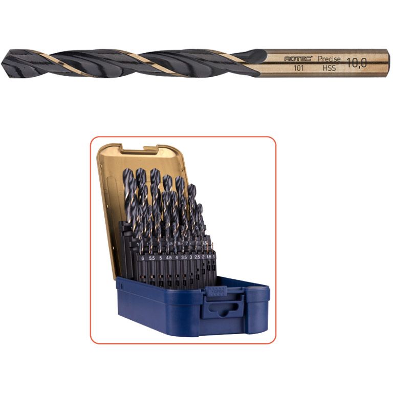 Rotec Metaal Spiraalborenset HSS-R Precise 25-delig