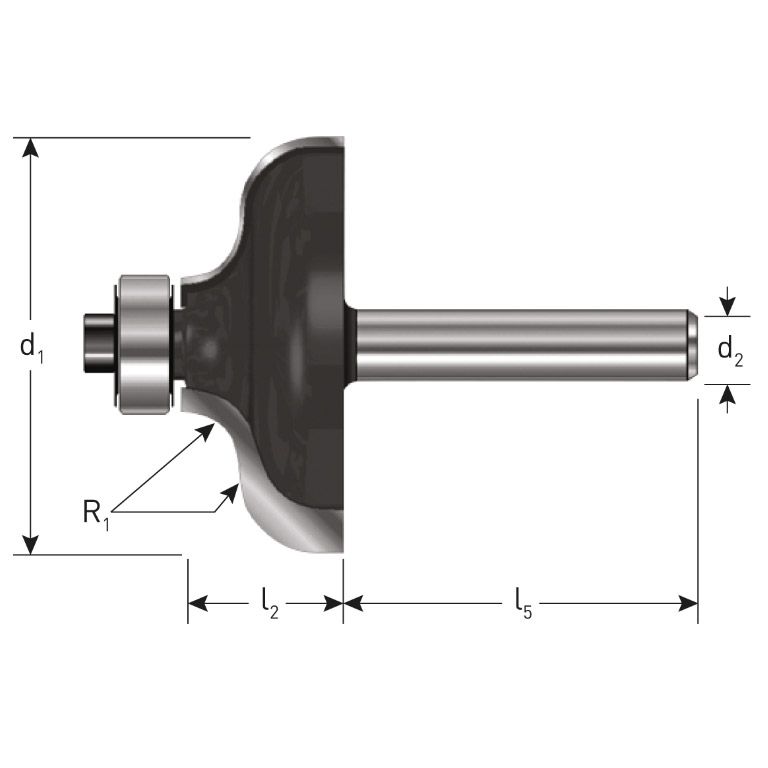 Rotec HM S-Profielfrees, Gold-Line,Ø38,1 R=6,35
