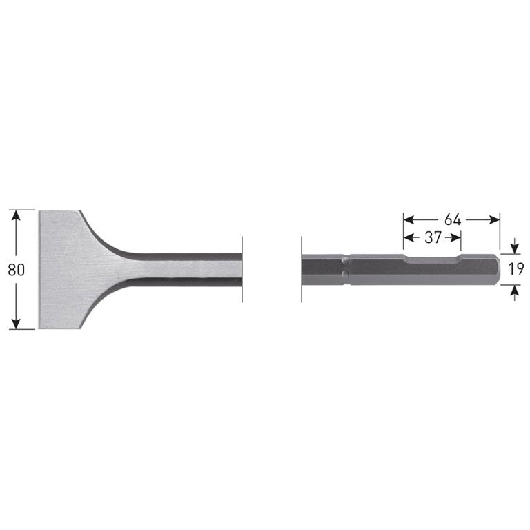 Rotec 6-Kant Spadebeitel (Breed) 115X350Mm 6-Kant Ø19,0 Met Uitsparing