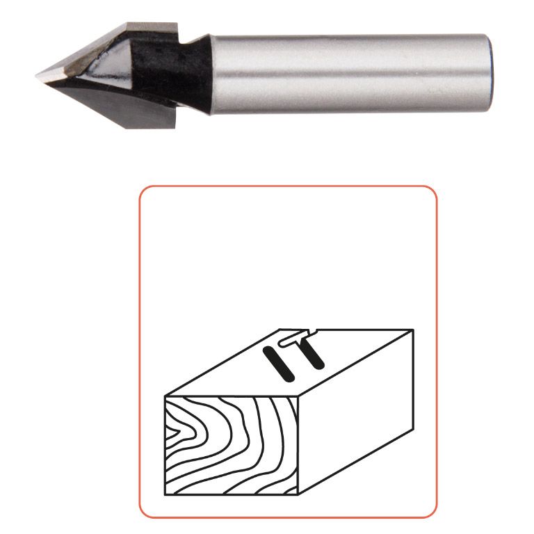 Rotec HM V-Groeffrees 60°, Silver-Line, D2=8 / Ø11