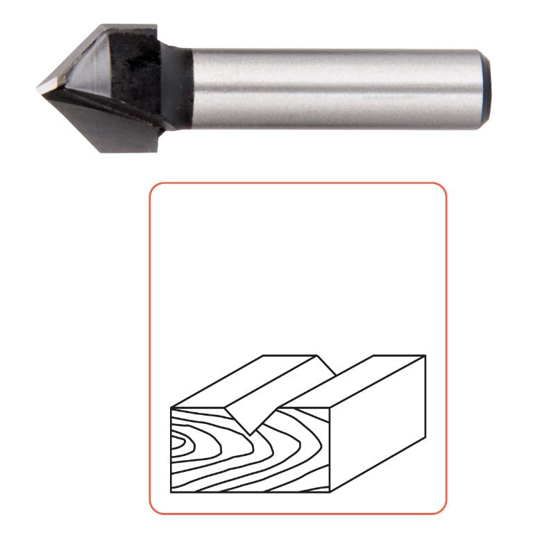 Rotec HM V-Groeffrees 90°, Silver-Line, D2=8 / Ø12,7