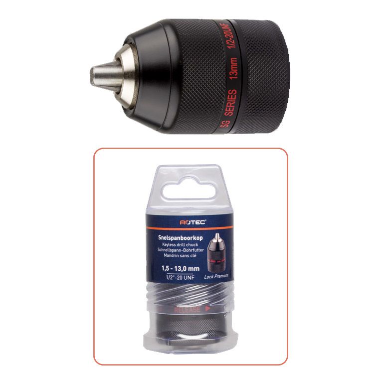 Rotec Snelspanboorkop Premium Vergrendelbaar Ø1,5 - 13 mm