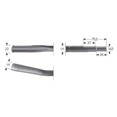 Rotec 6-Kant Gutsbeitel 22X250Mm 6-Kant Ø19,0 / Ø16,5X35