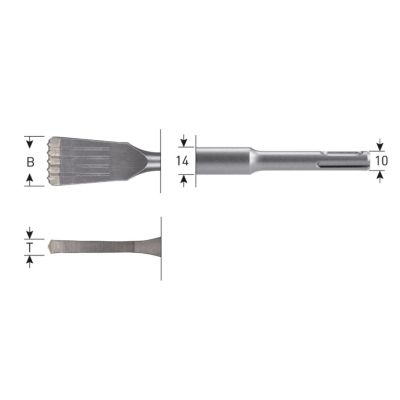 Rotec Sds-Plus Patentvoegbeitel, Kort, 32X110X4