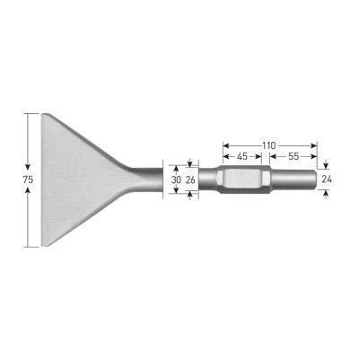 Rotec 6-Kant 30/24X55 Spadebeitel, 75X400